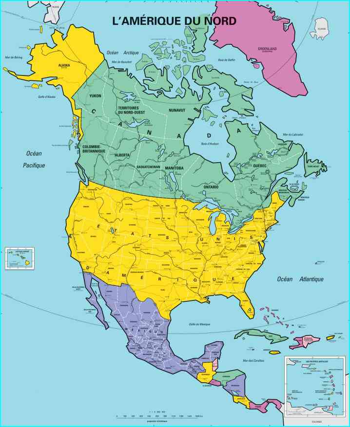 carte amerique du nord