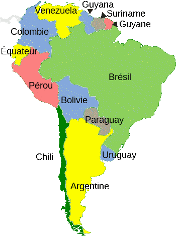 carte amerique du sud