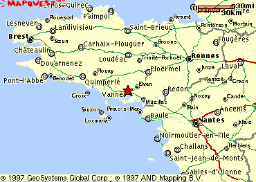 carte de bretagne du sud