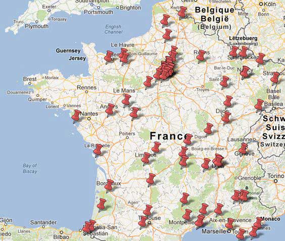 carte de france urbex