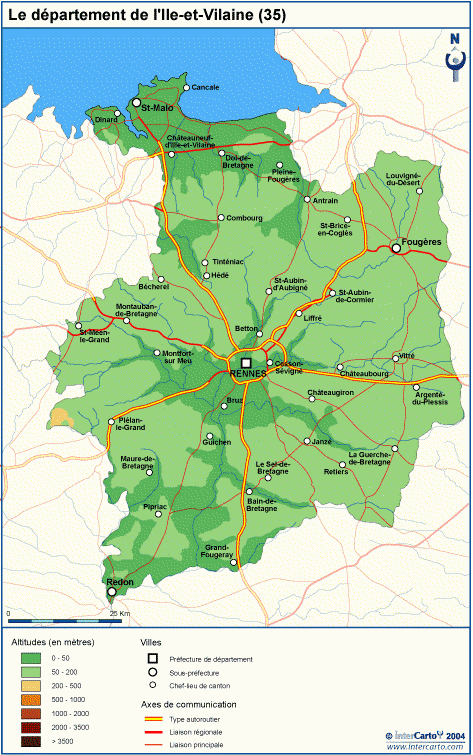 carte de l ille et vilaine