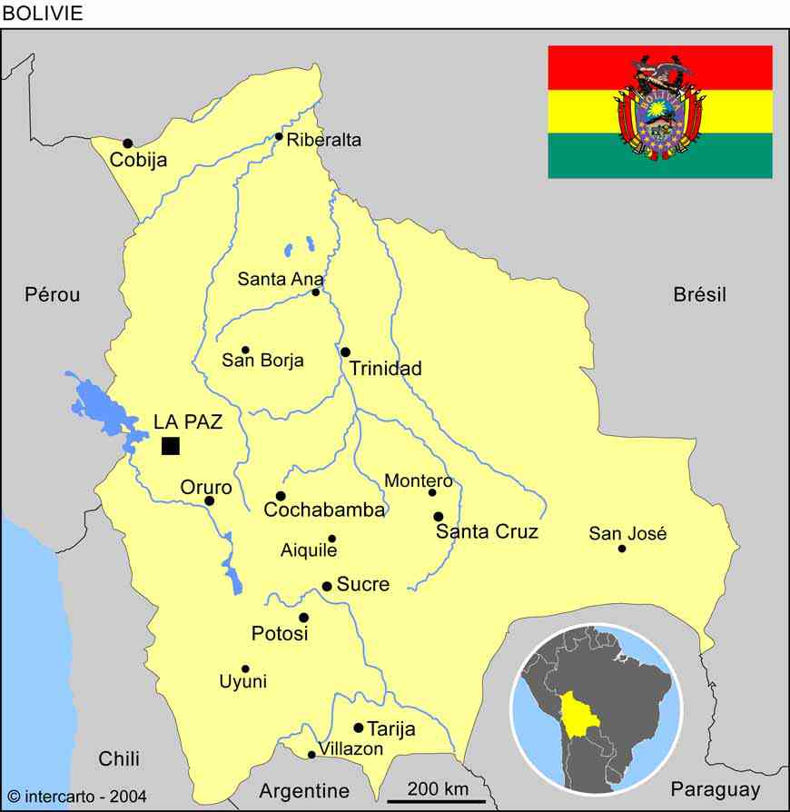 carte de la bolivie