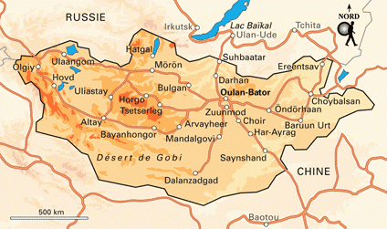 carte de la mongolie