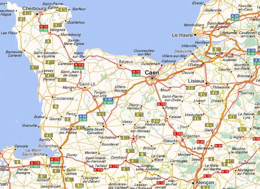 carte de la normandie