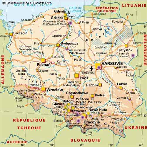 carte de la pologne