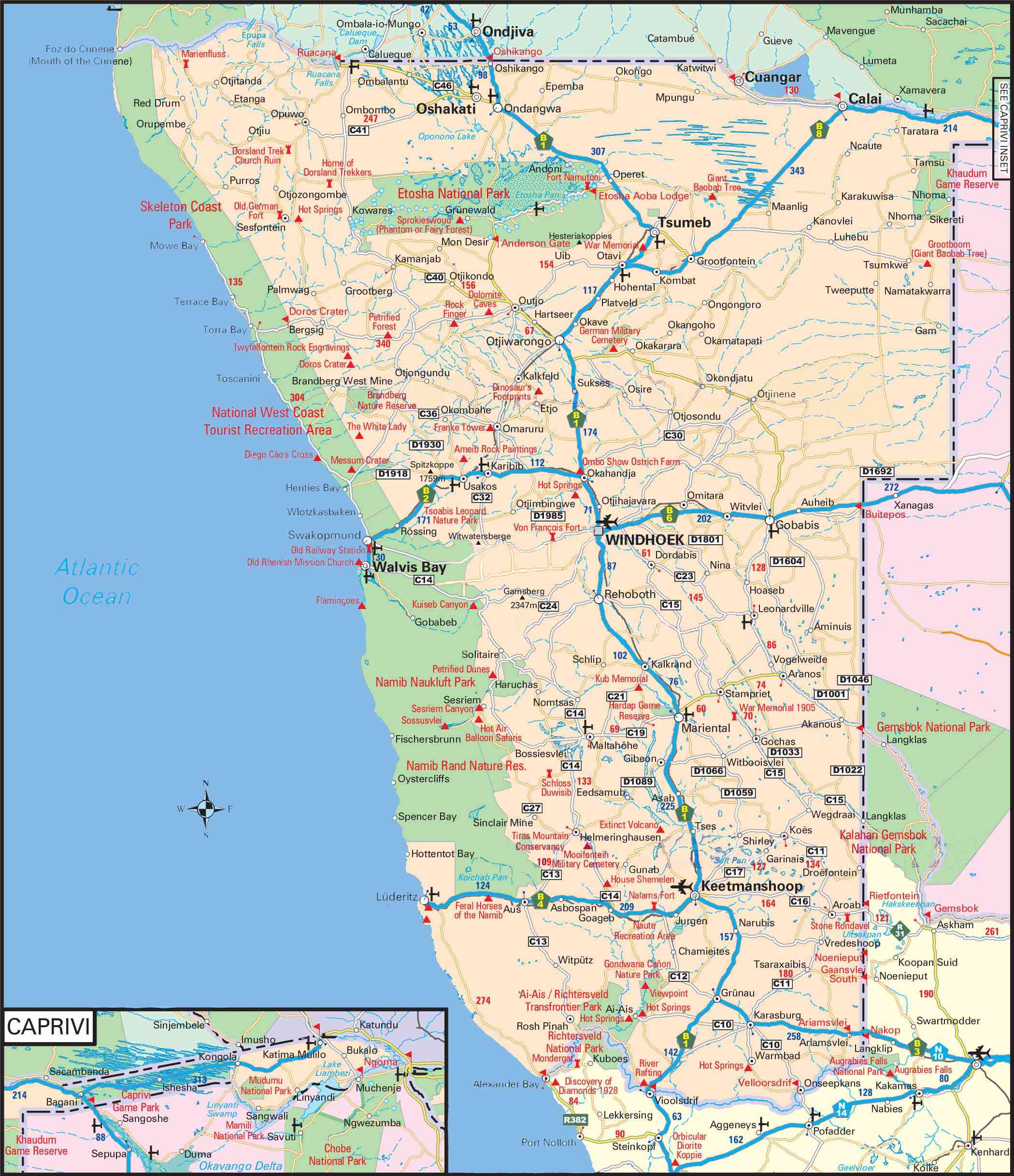 carte de namibie