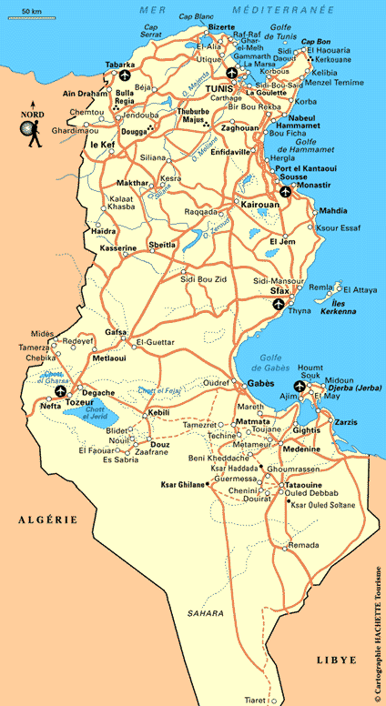 carte de tunisie