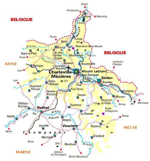 carte departement ardennes