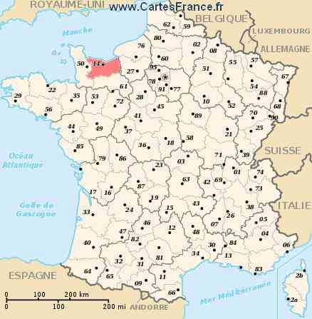 carte departement calvados