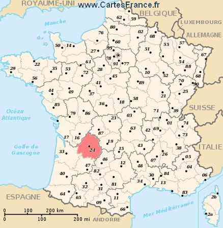 carte departement dordogne