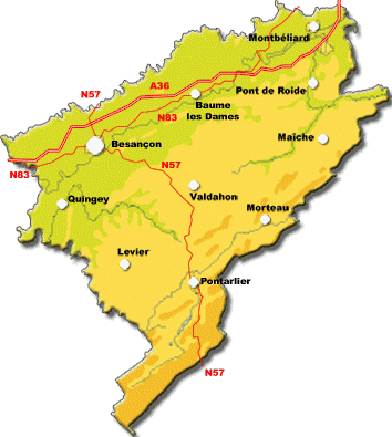 carte departement doubs
