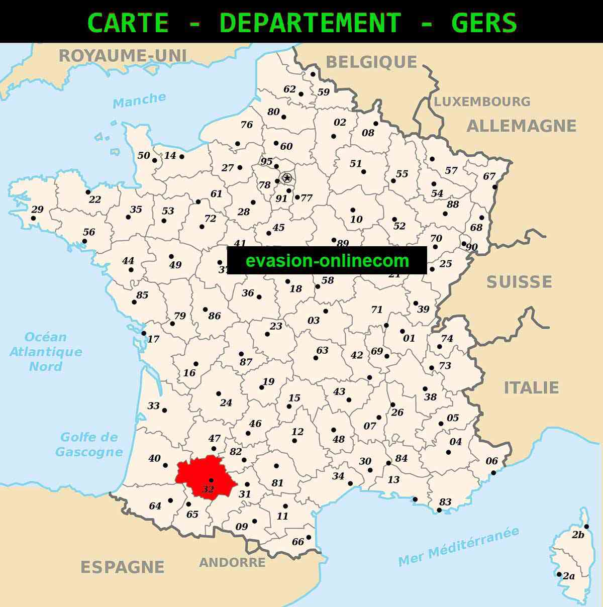 carte departement du gers