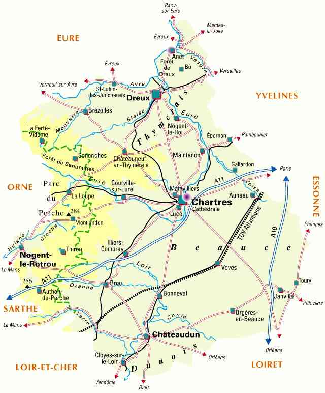 carte departement eure et loir