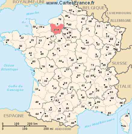 carte departement eure