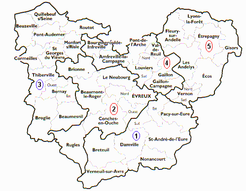 carte departement eure