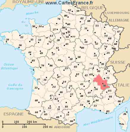 carte departement isere