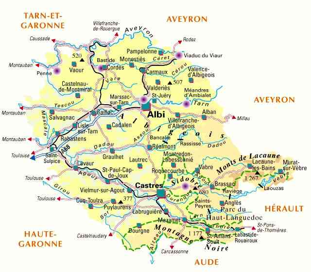 carte departement tarn