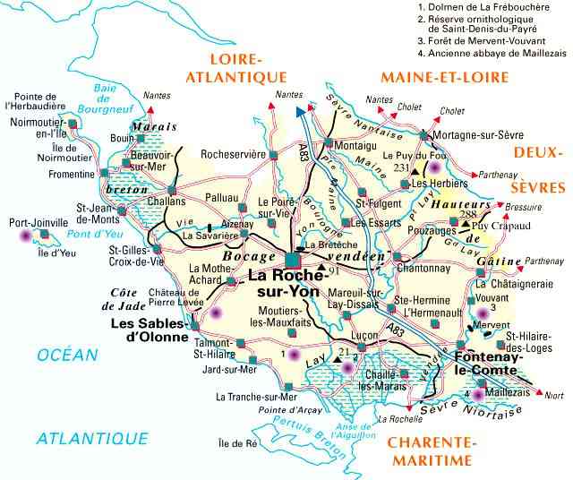 carte departement vendee