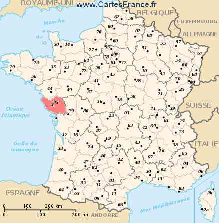 carte departement vendee