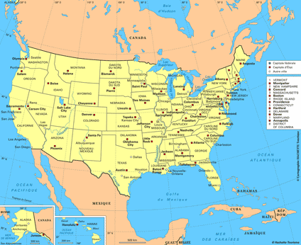 carte des etats unis