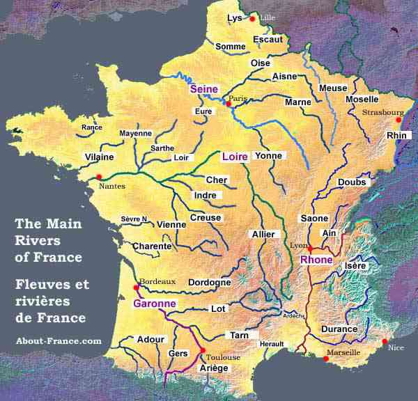 Carte des fleuves de France » Vacances - Arts- Guides Voyages