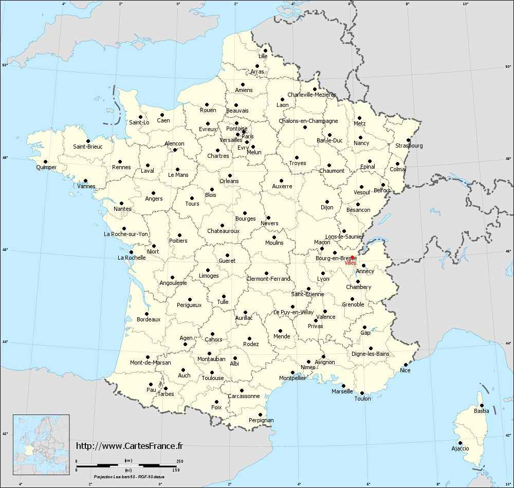 carte des villes