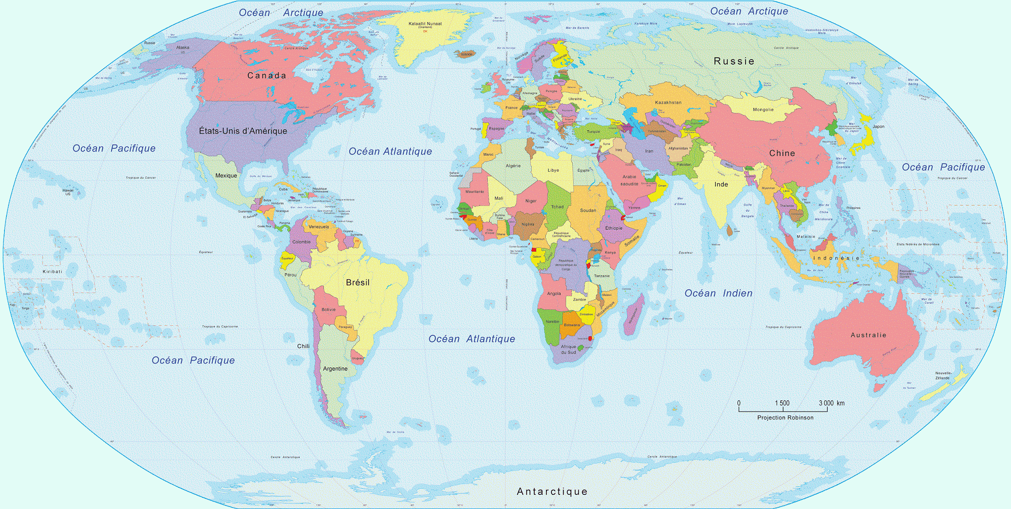 carte du monde atlas