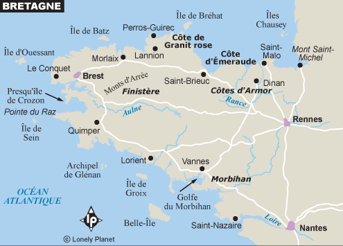 carte du nord de la bretagne