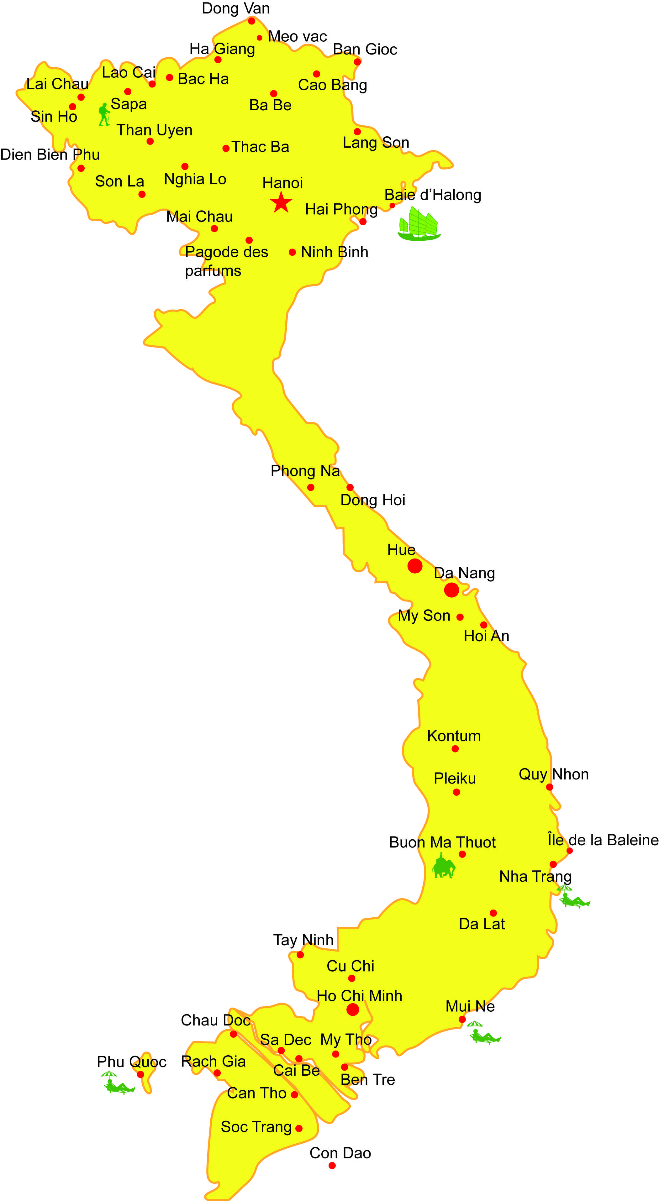 carte du vietnam