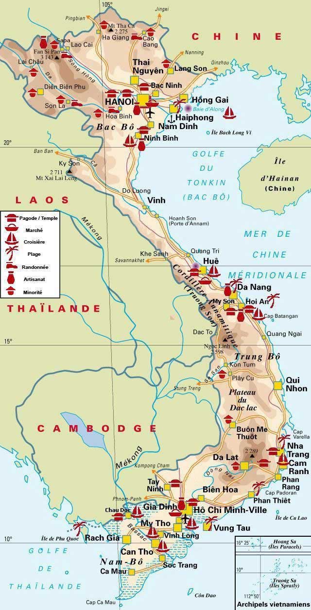 carte du vietnam