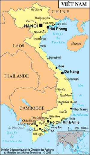 carte du vietnam