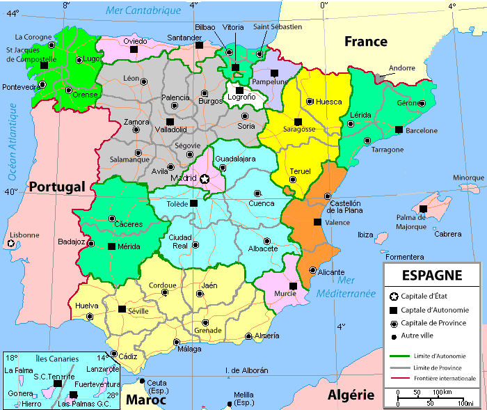 carte espagne