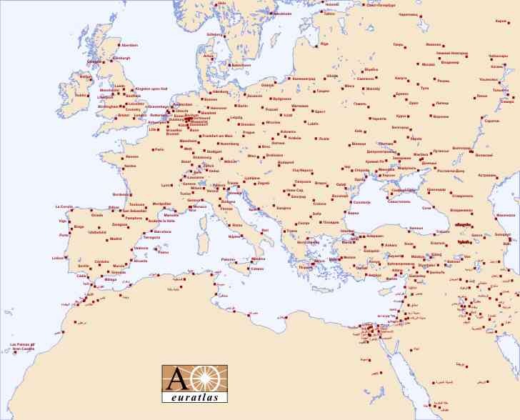 carte europe villes