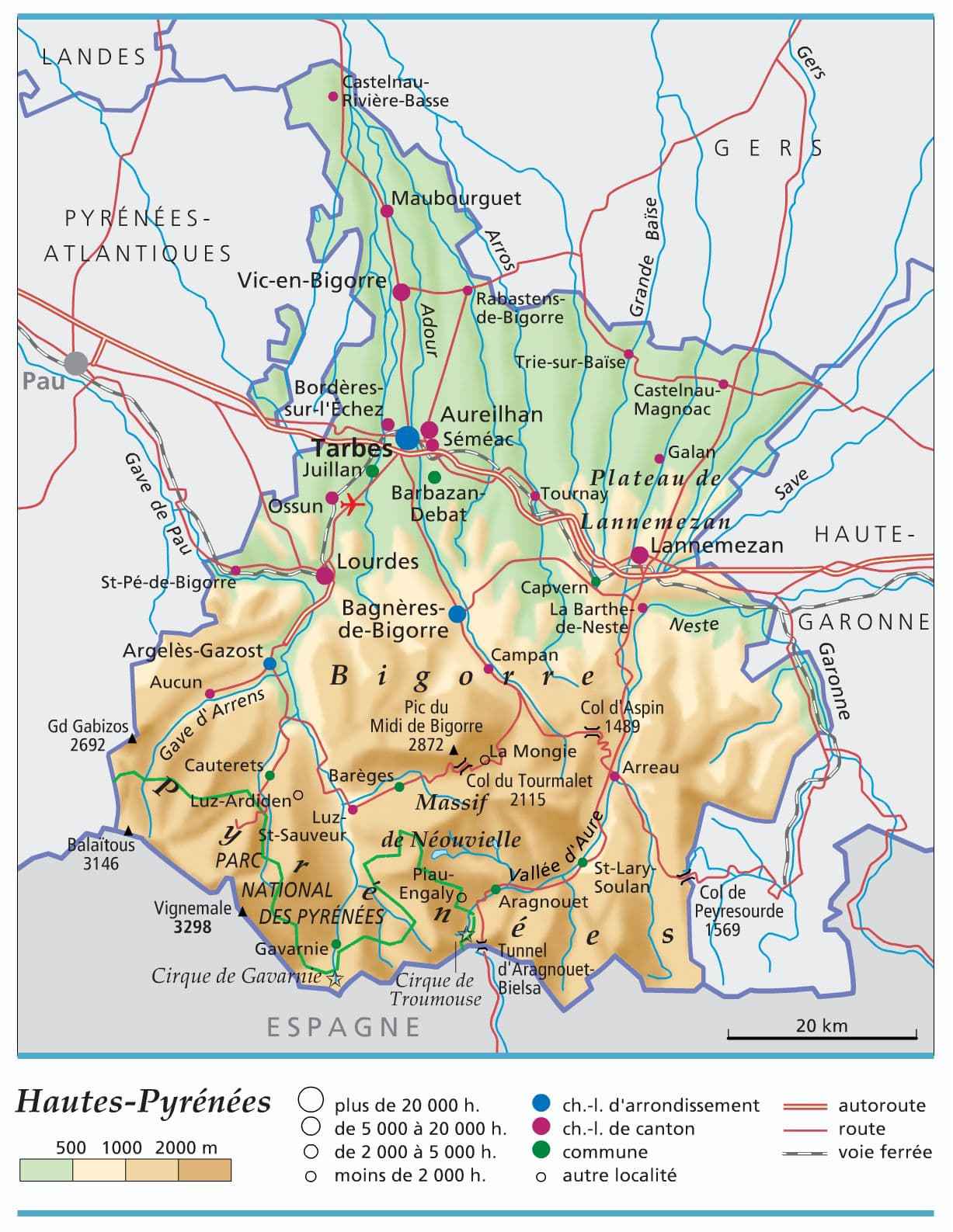carte hautes pyrenees