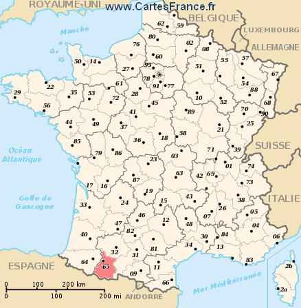 carte hautes pyrenees