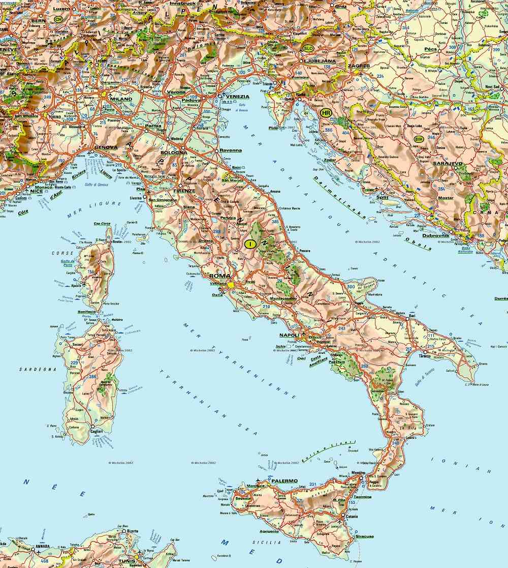 carte italie geographique