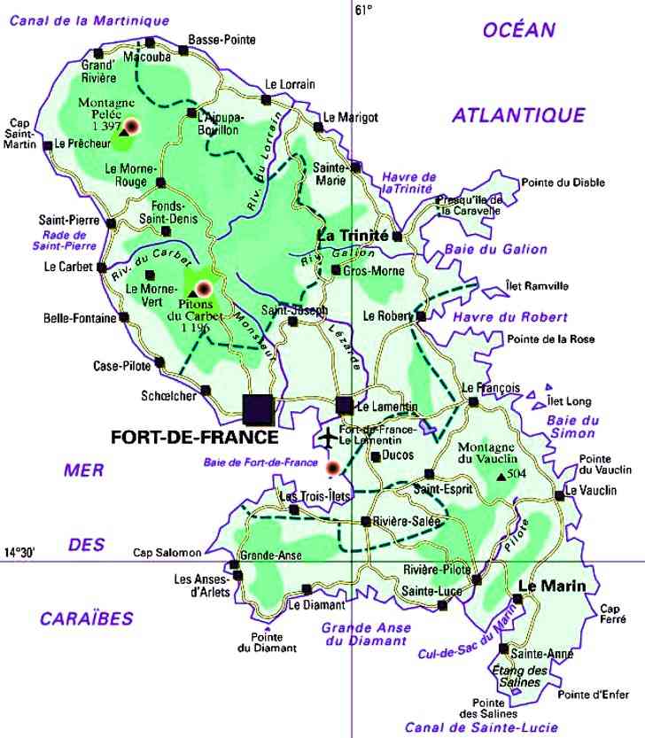 carte martinique geographique