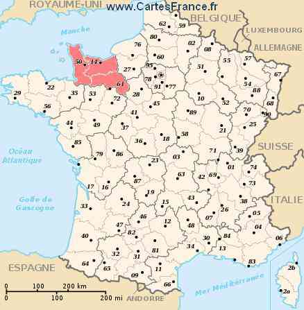 carte region basse normandie
