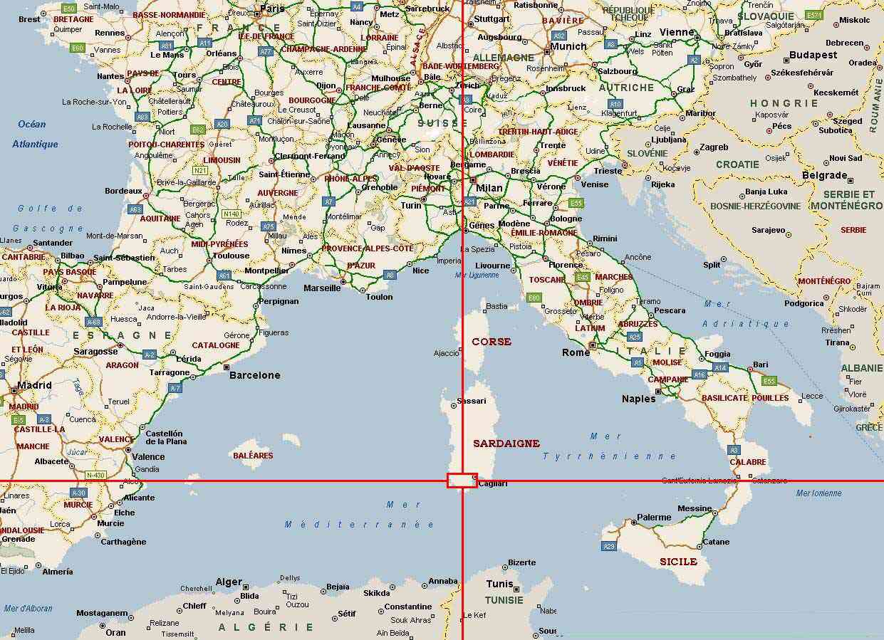 carte routiere france italie