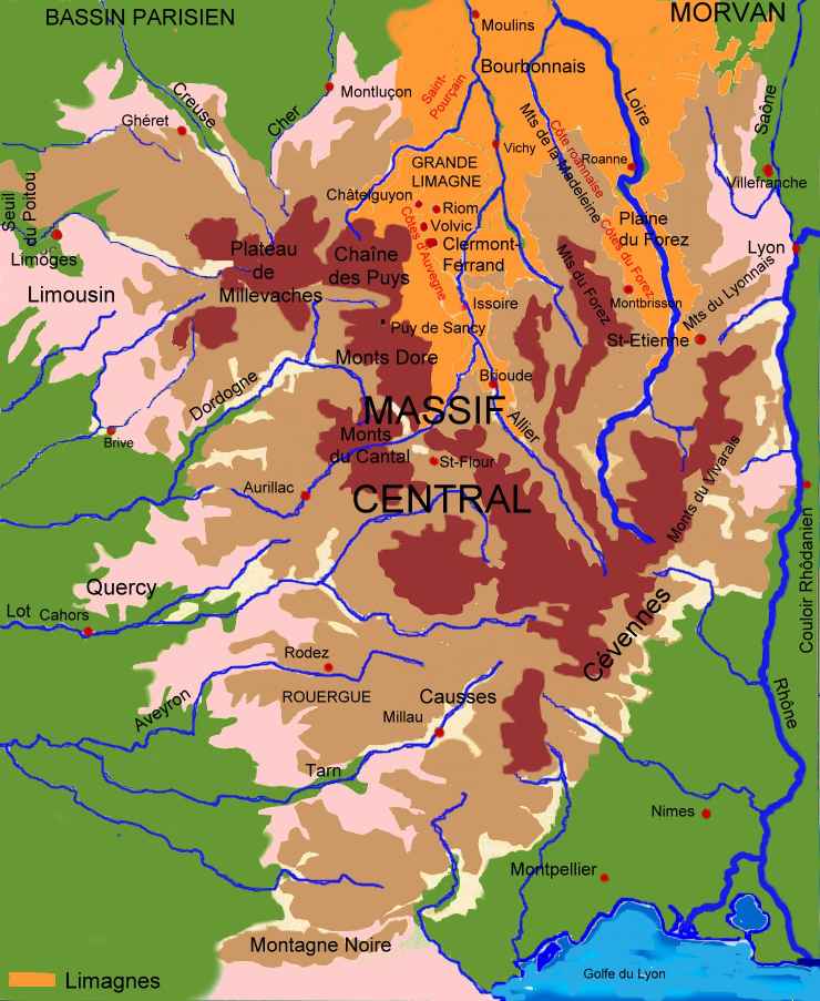 contreforts massif central