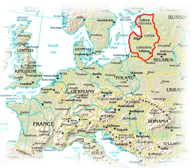 lituanie carte des pays baltes - Image