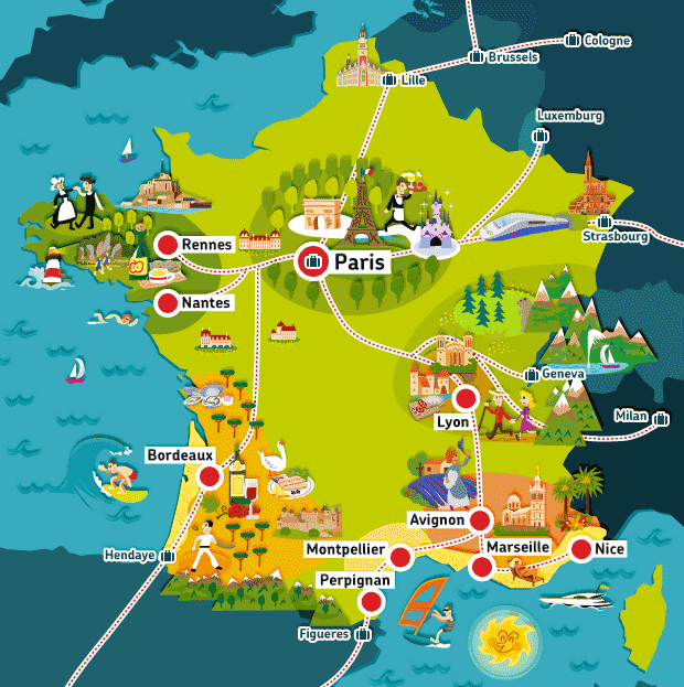 tourisme en france carte des villes principales