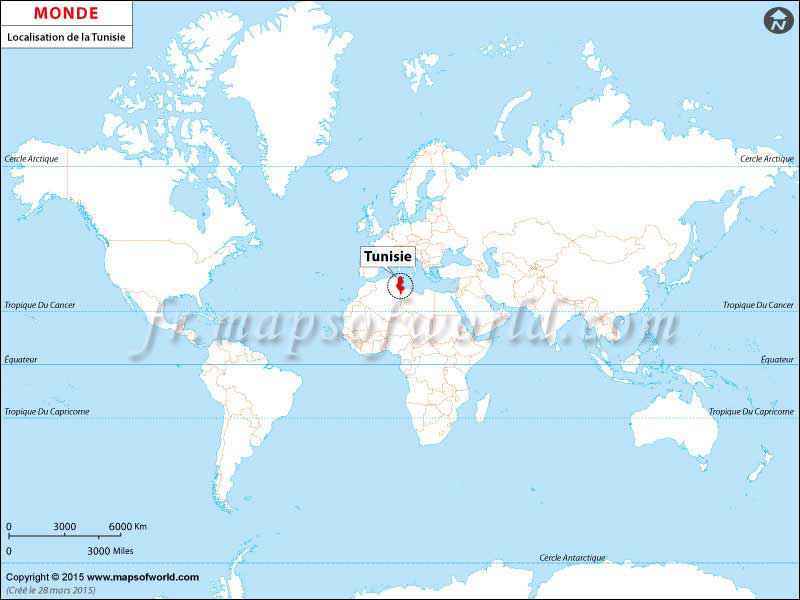 tunisie carte du monde