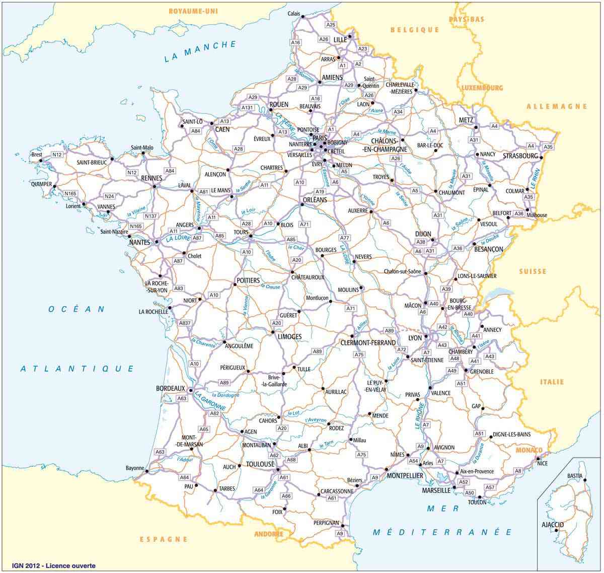 vacances france carte routiere
