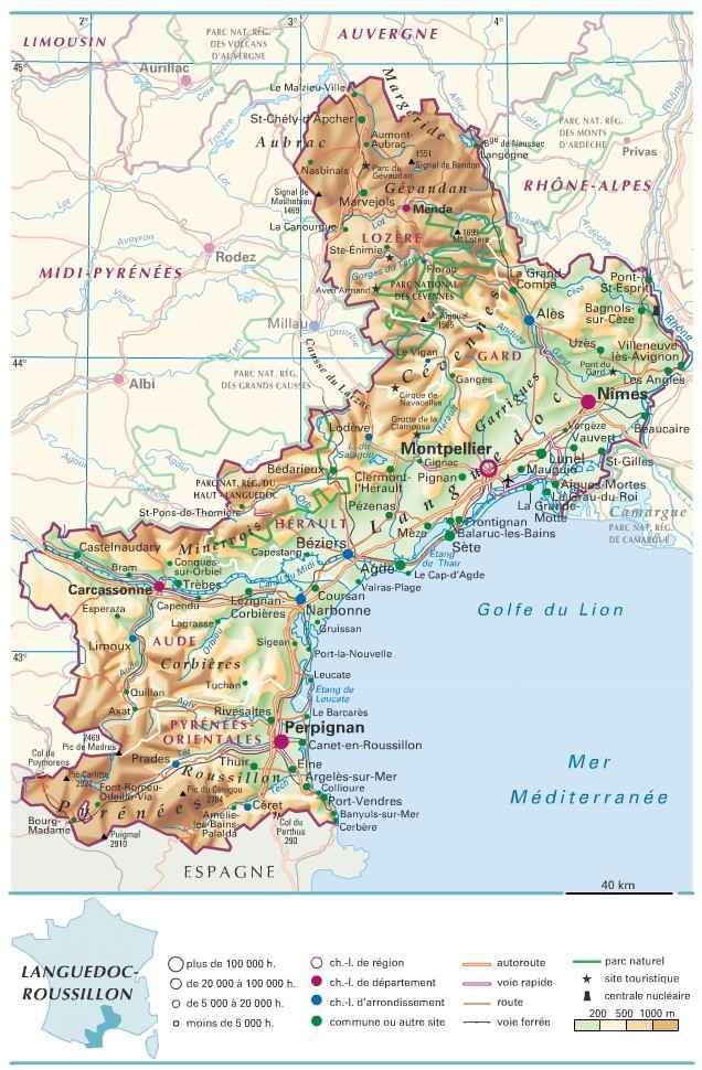 villes du languedoc roussillon