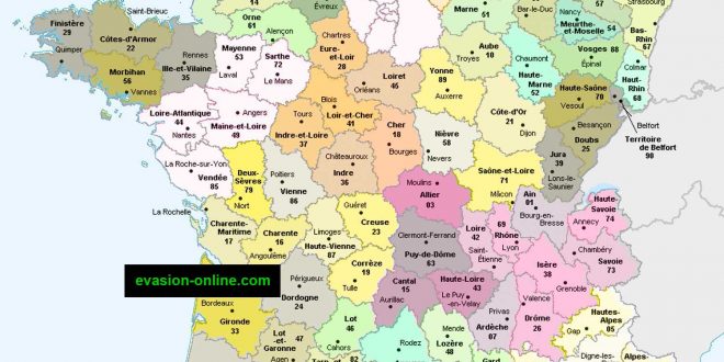 Carte France départements