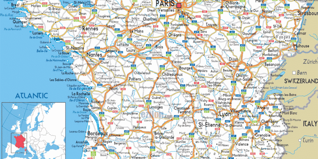 Carte France villes » Vacances - Arts- Guides Voyages