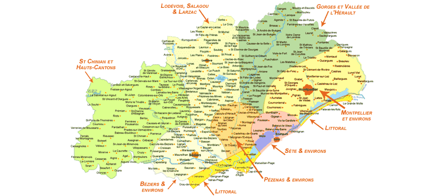 Carte de l Hérault » Vacances - Arts- Guides Voyages