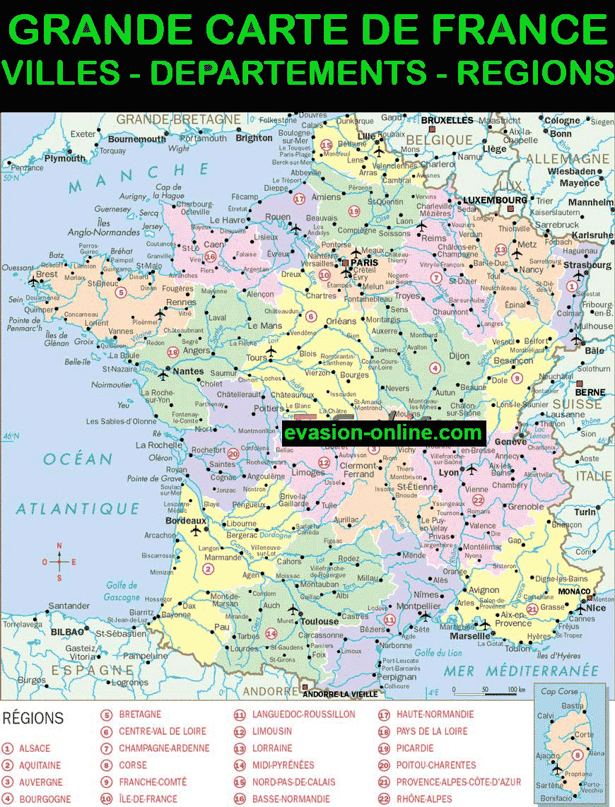 Carte de France » Vacances - Arts- Guides Voyages