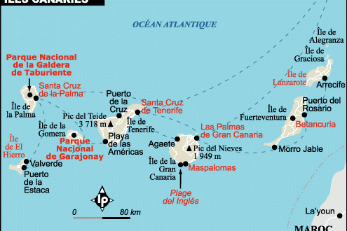 Les canaries - Carte